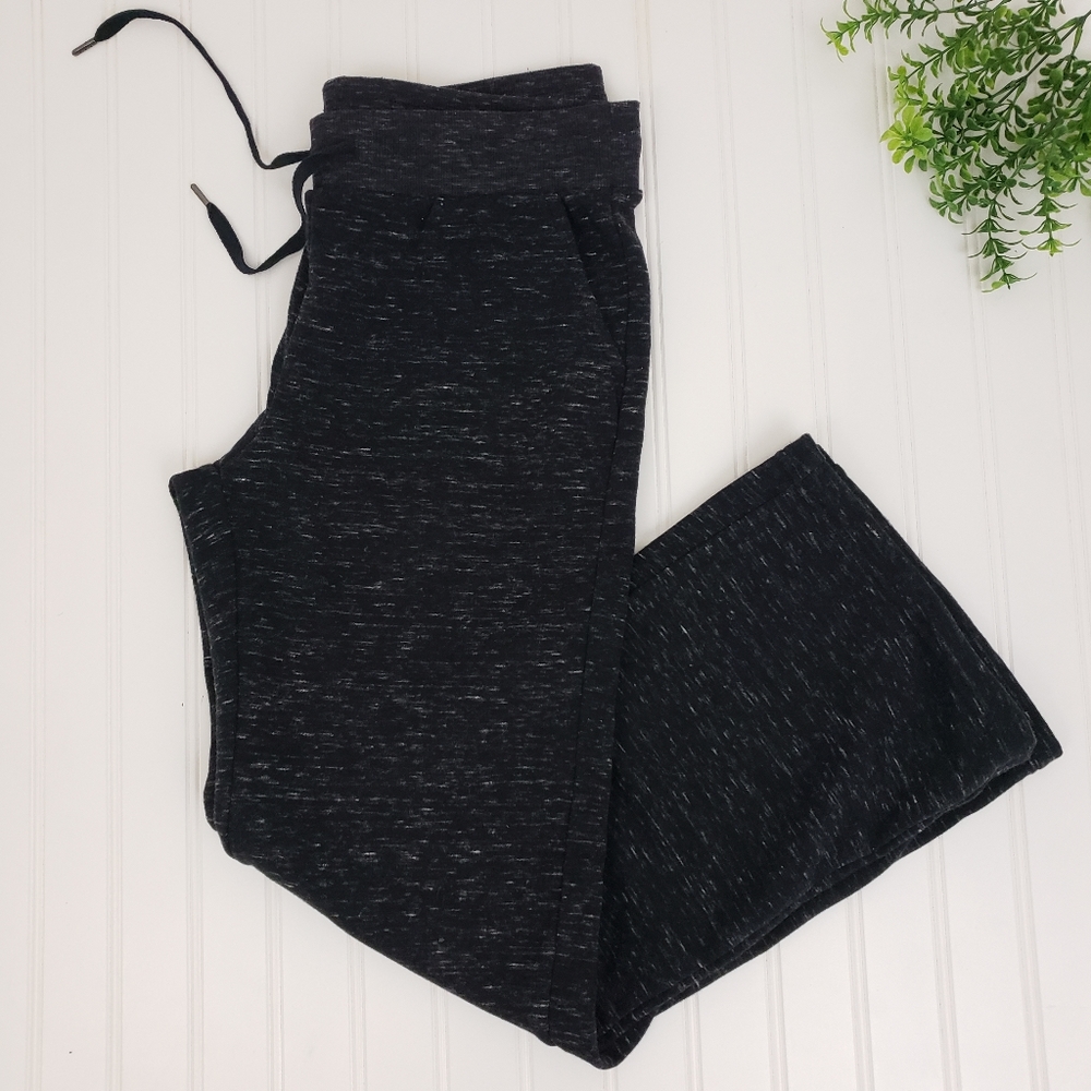 Fleece Lined Pants Cozy Fur Lined Lounge Pants Dark Gray Space Dye size Medium